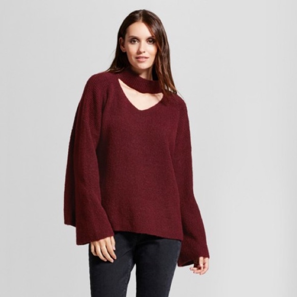 ✨NWOT✨ oversized pull over burgundy sweater